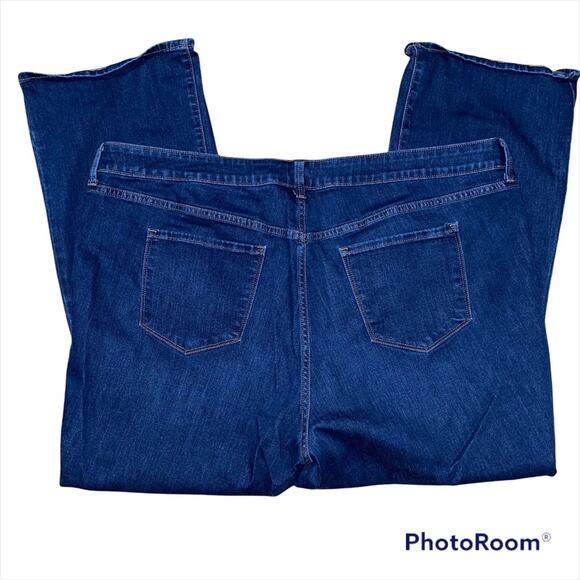 Old Navy Kicker Bootcut high rise secret slim dark rinse pockets size plus short - Picture 5 of 8